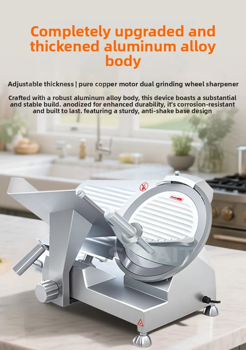 Commercial Semi-Auto Meat Slicer Frozen Beef Lamb Cutter Slicing Machine for Kitchen