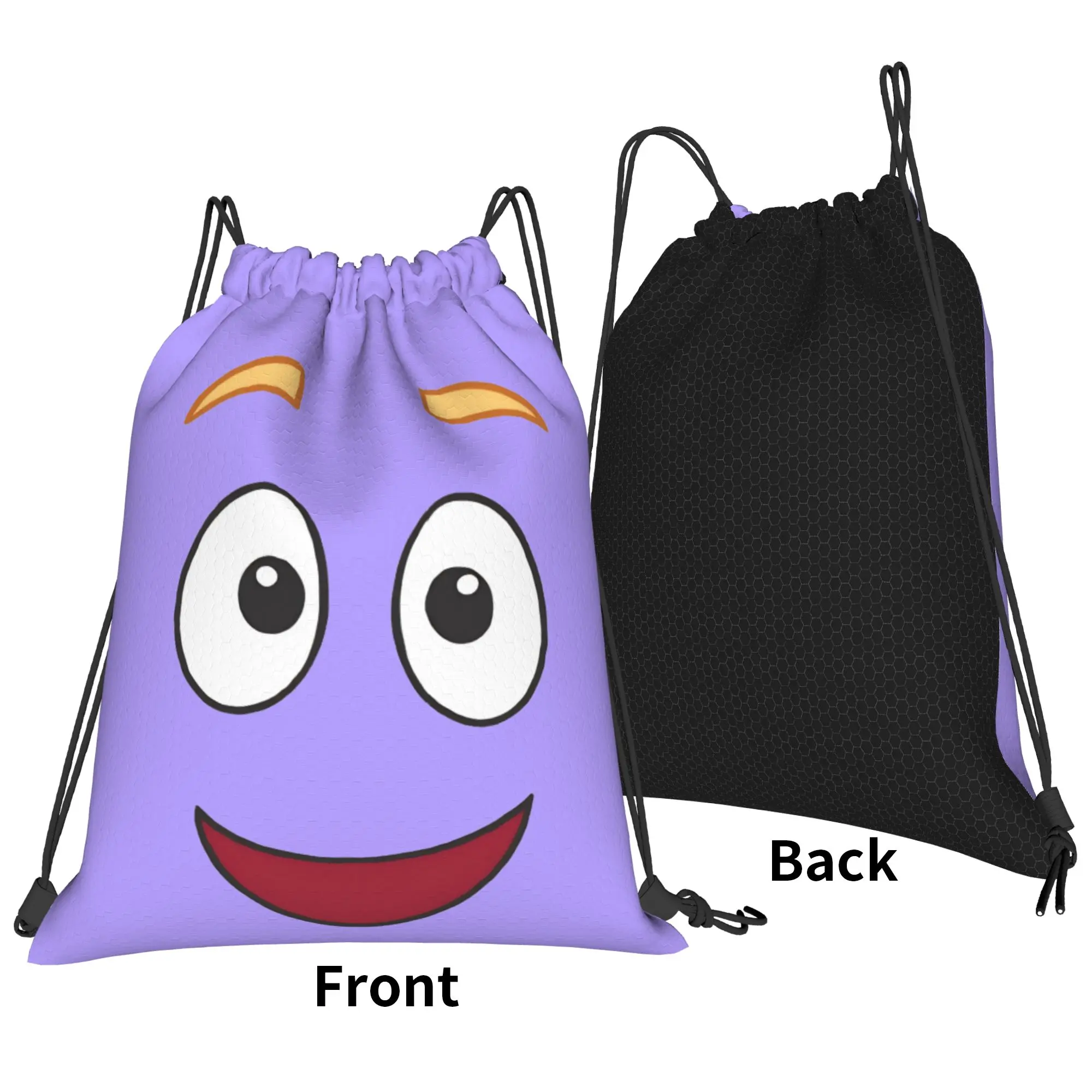 Doraa-Explorers Cartoon Drawstring Backpack Sports Gym Bag Water Resistant  String Sackpack for Running 36cm (W) x 43cm (H)
