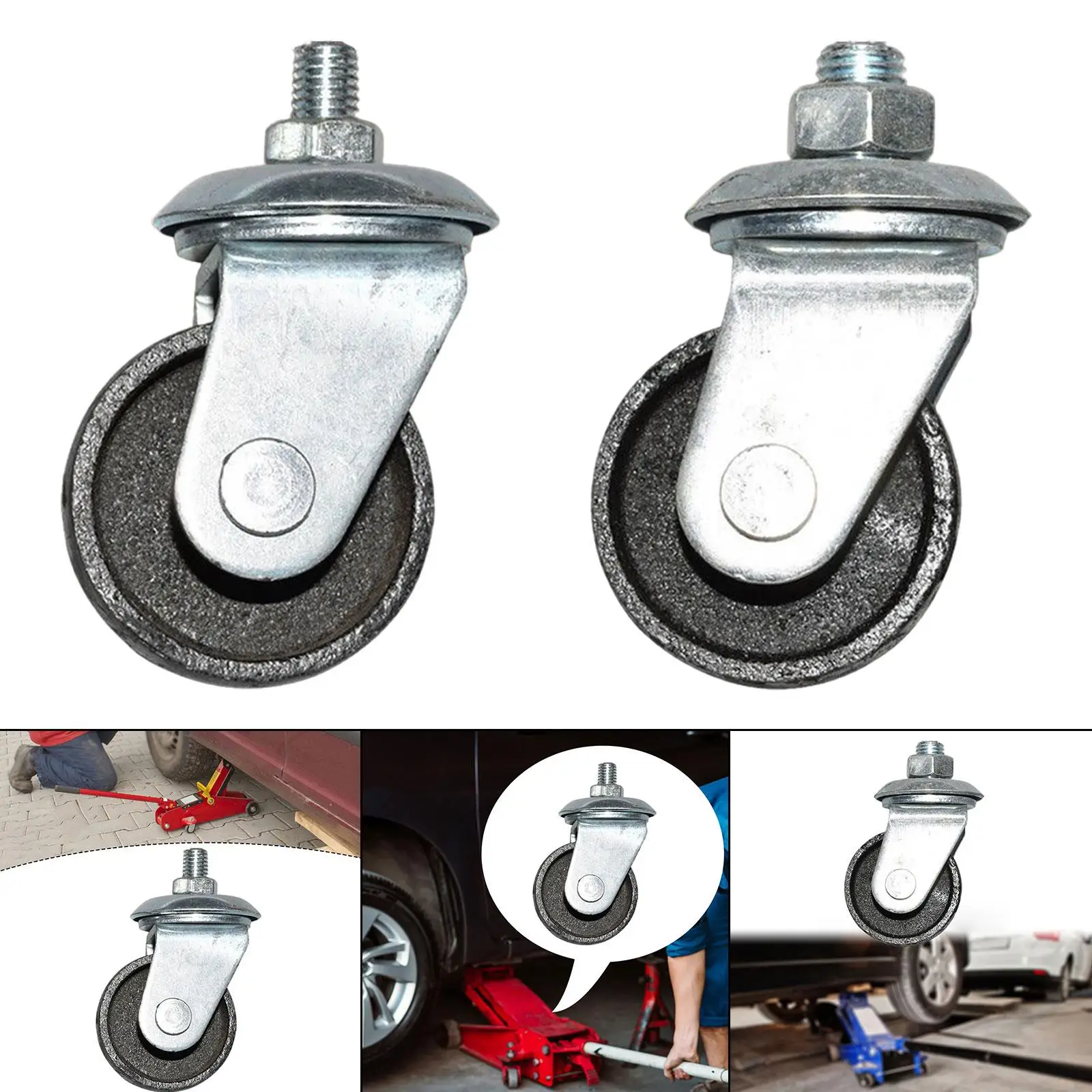 Heavy Duty Floor Jack Caster Wheel Metal Material Reliable Replacement for Hydraulic Horizontal Jack
