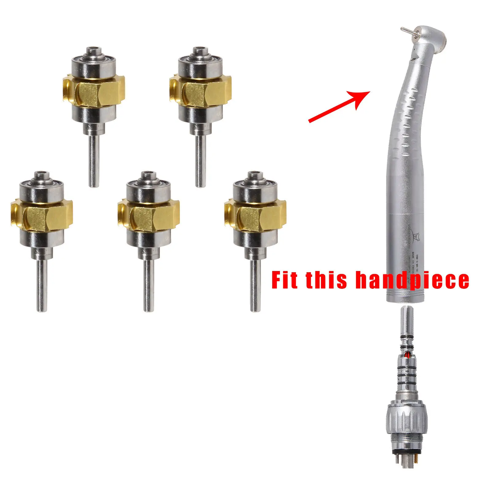 5PCS Dental Cartridge Turbine Rotor For Yabangbang LED Fiber Optic High Speed Handpiece Kavo Style