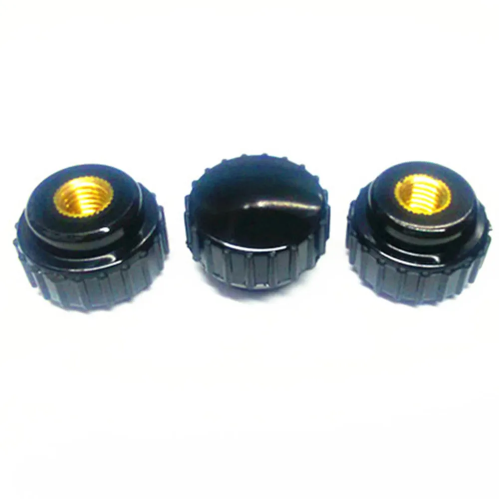 5 Pcs M4/M5/M6/M8/M10/M12 Female Thread Plum Handle Straight Grain Screw on Type Star Mechanical Clamping Knob Black