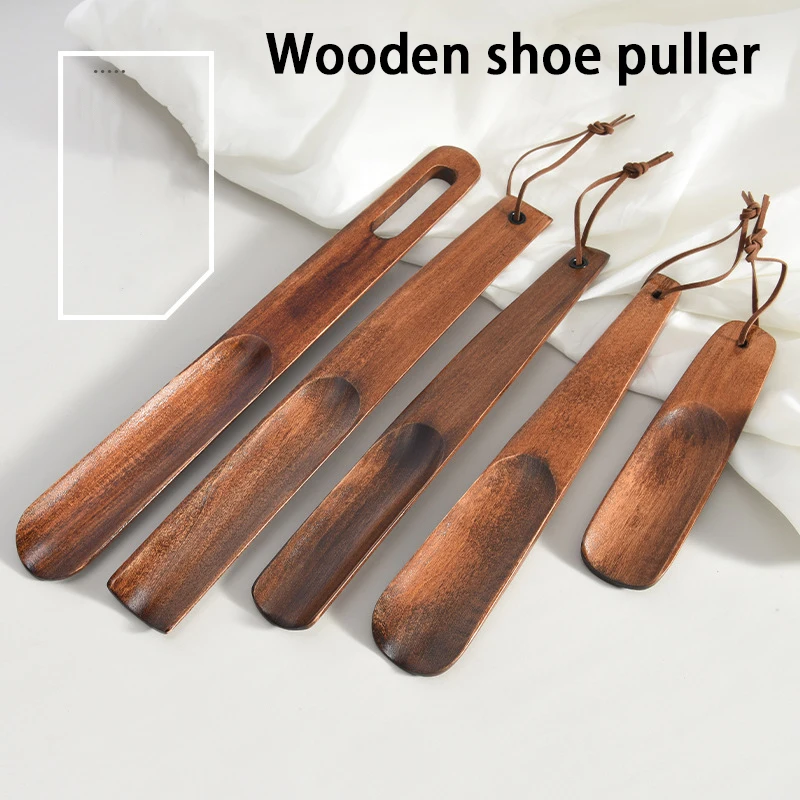 1Pcs Advanced Solid wood Shoe horns 15.5-31cm Short handle Shoehorn pregnant woman elderly Shoes spoon Home hotel Shoe spatula