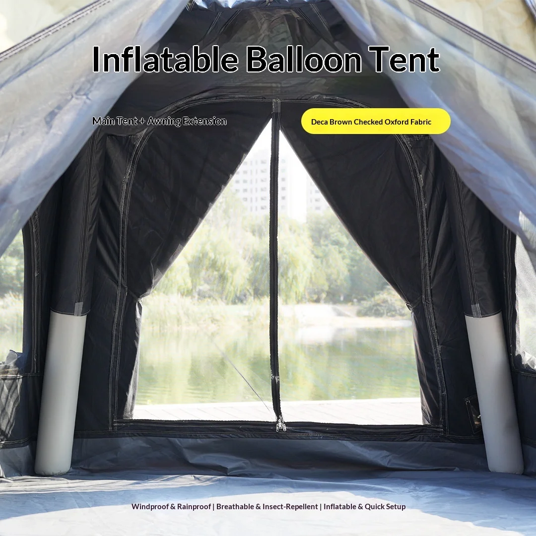 Inflatable Tent 4-6 Person 4-Season Waterproof Spherical Outdoor Camping Tent Oxford Fabric