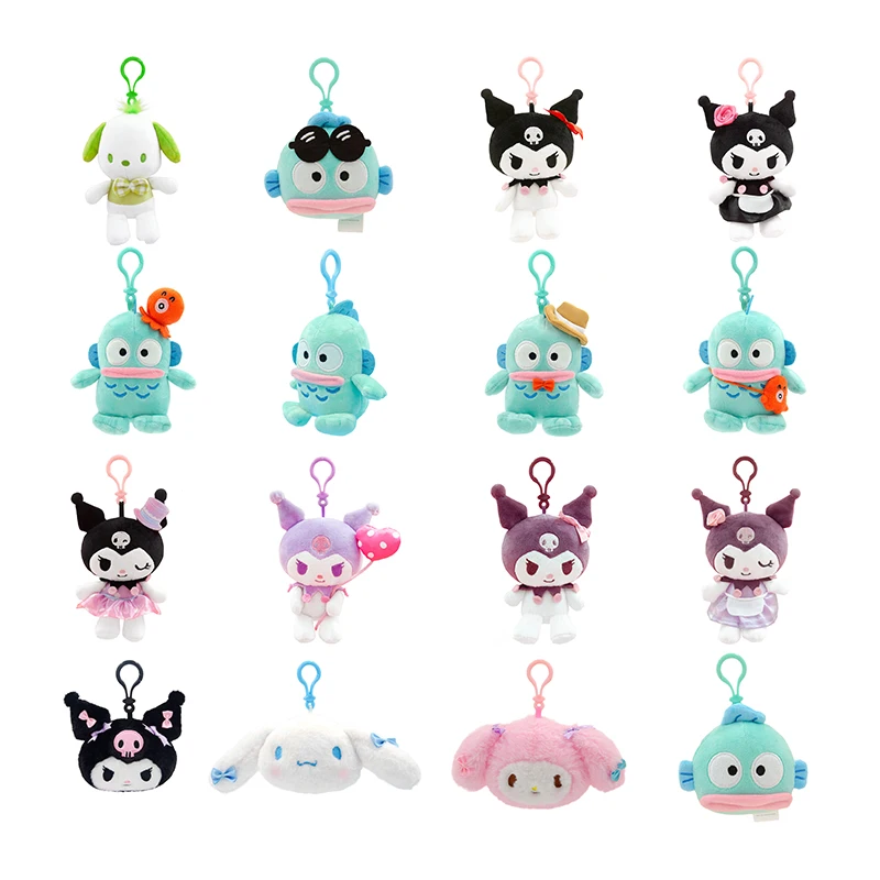 Sanrio Plüsch Kuromi Anhänger kleine Charm Tasche Schlüssel bund Plüsch Spielzeug Puppe Meerjungfrau Hanton Schult asche Charme Pacha Hund Spielzeug Geschenk für Mädchen