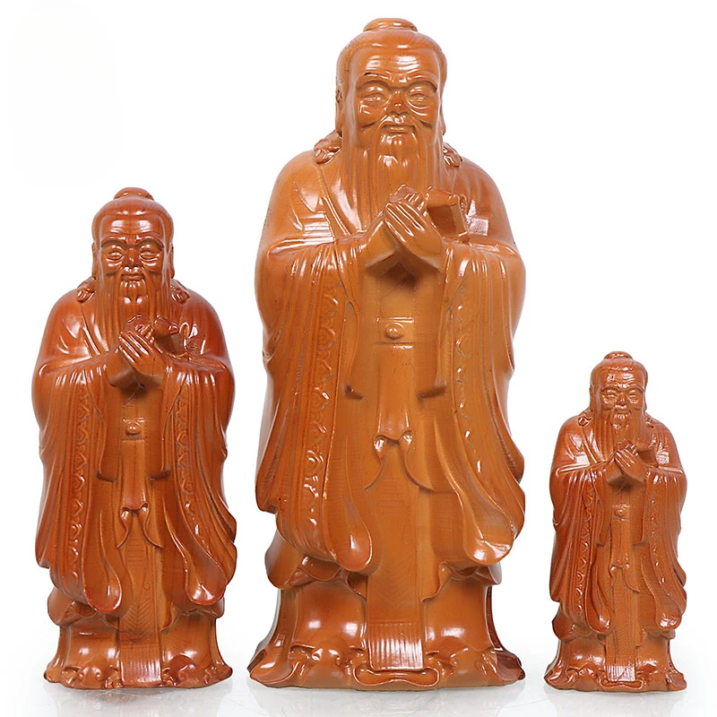 Mahogany ornaments, Confucius, like wood, solid wood, carved characters, handicrafts, office decorations, gifts