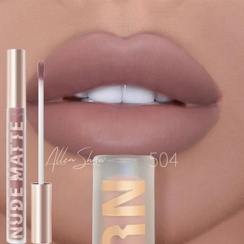 Matte Lip Gloss 8 Colors Moisturizing Sexy Nude Velvet Liquid Lipsticks Waterproof Long Lasting Nonstick Cup Lips Tint Cosmetic