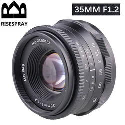 RISESPRAY 35mm F1.2 Prime Lens  for Sony E-Mount Micro Single Camera A Series and NEX Night View Large Aperture Manual Mode