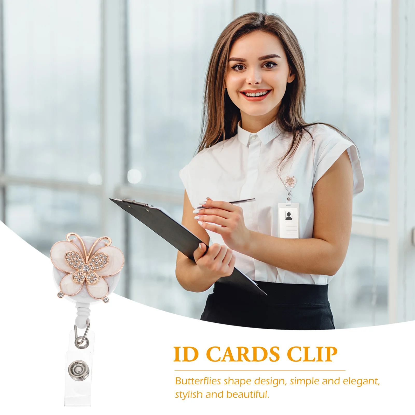 1 قطعة حجر الراين معرف شارة حامل الفراشات تصميم كليب ل قميص جيب طوق حزام ممرضة مكتب عامل طالب بطاقات الهوية حامل