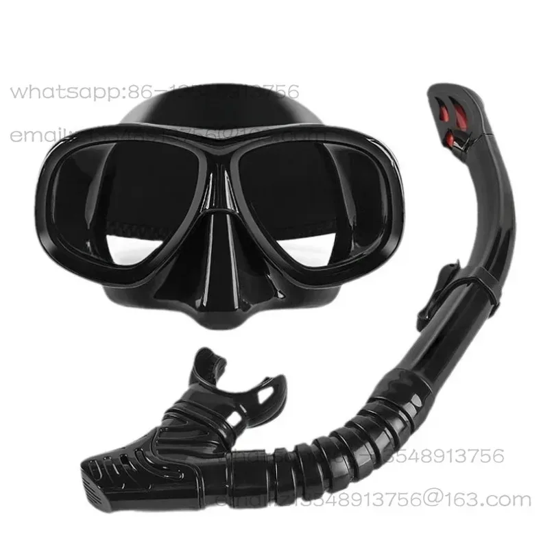 Snorkeling two-piece set, silicone full dry breathing tube, large frame with degree diving goggles, spot quick delivery