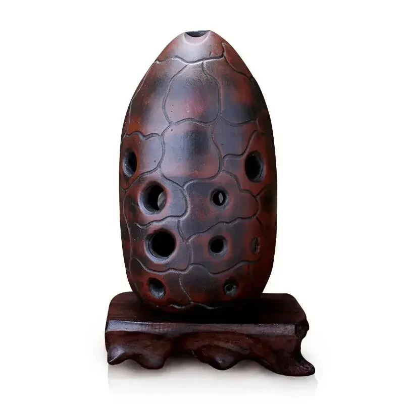 

10 Holes Pottery Xun F G Tone Double Cavity Ocarina Music Flute Beginner Left Right Hand Xun Traditional Musical Instruments