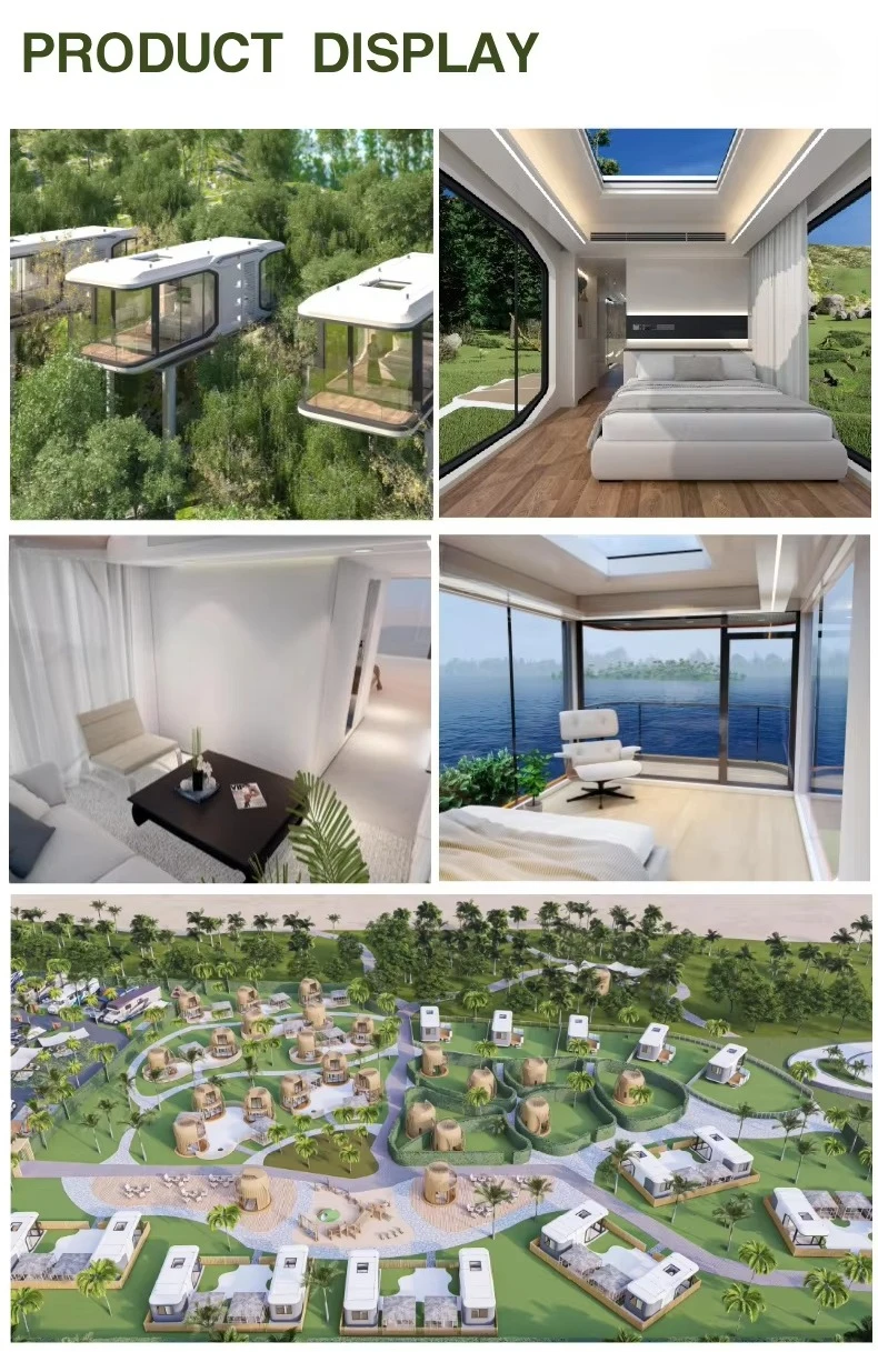 Modern Modular Prefab Steel Houses Movable Tiny Space Capsule & Sleep Cabin Container for Villas