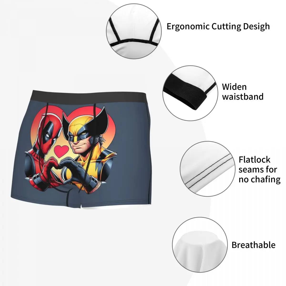 Custom Deadpool And Wolvierine Best Friends Boxers Shorts Mens Briefs Underwear Cool Underpants