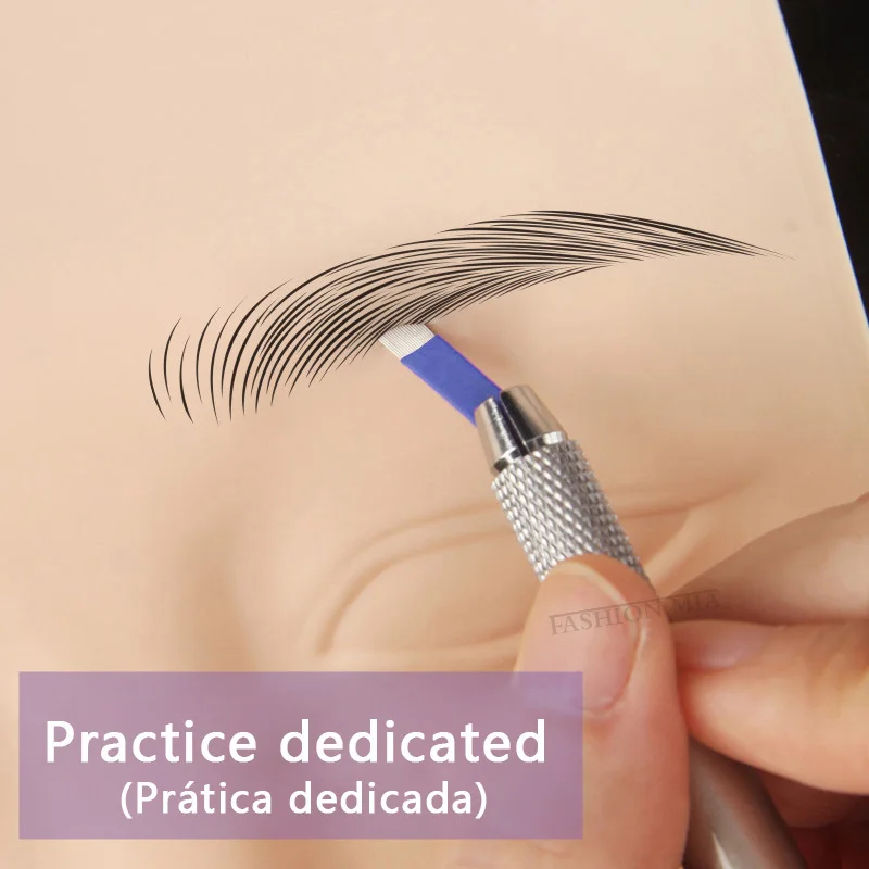 Agulhas de microblading 7 9 12 14 15 16 18 21 pinos, 50 peças, agulhas de 0.18mm para suprimentos de maquiagem permanente, lâminas manuais de sobrancelha