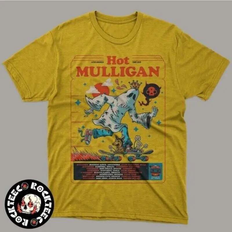 

Горячая футболка с датами Mulligan Latin America Tour 2025 года