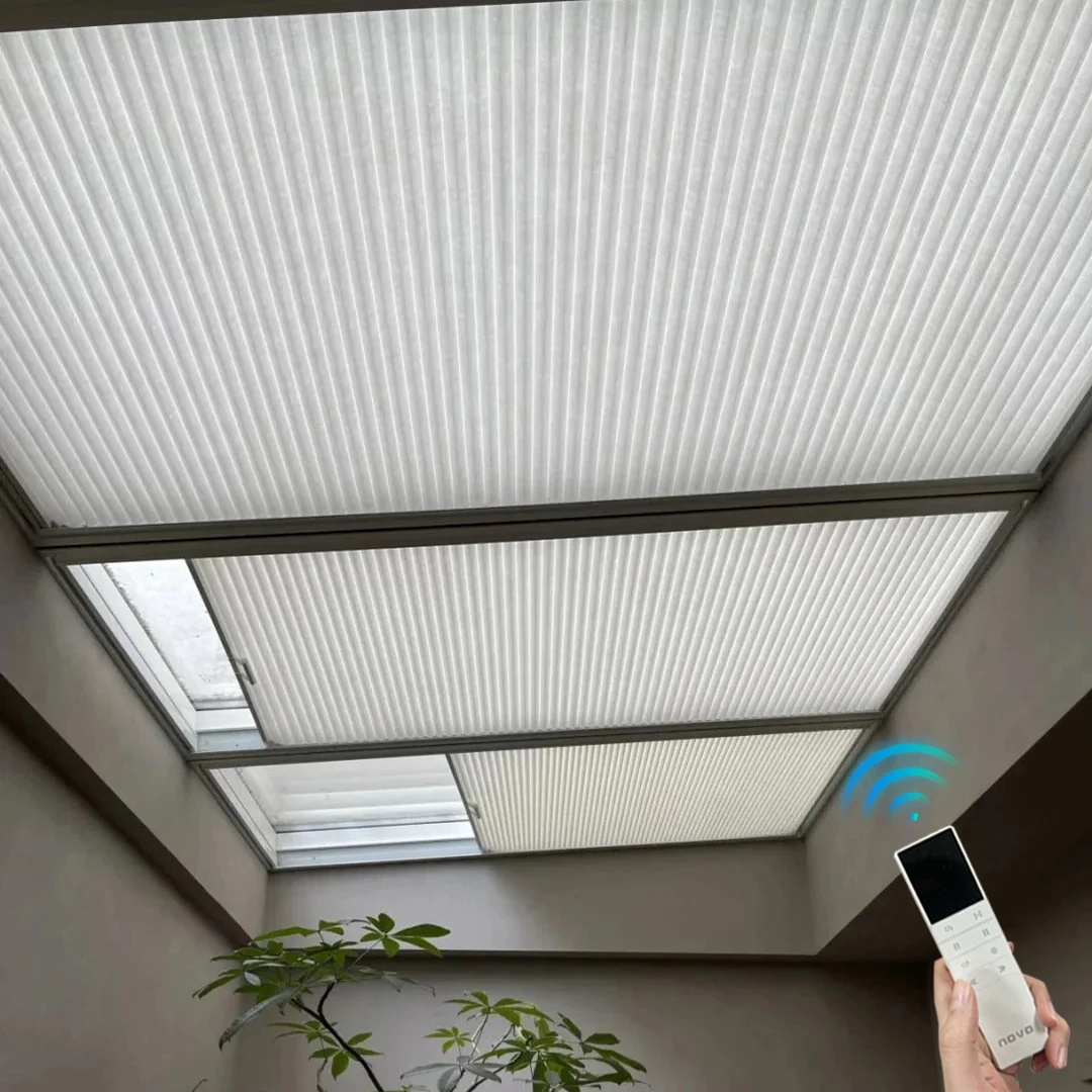 Wholesale Custom Size Roof Window Shade Thermal Insulated Motorized Skylight Honeycomb Blinds Ceiling Curtains Sky Light Blinds