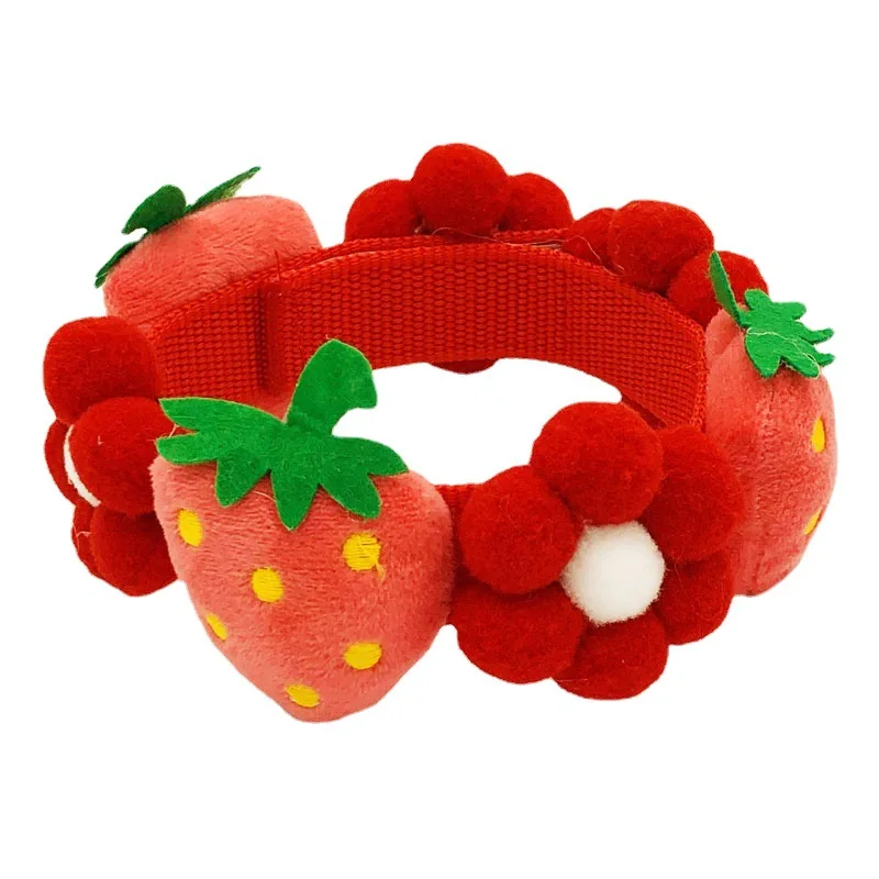 Dog Fruit Strawberry Flower Collar Shiba Inu Golden Retriever Collar Japanese Medium and Large Dog Pet Netflix Ko Dog Collar