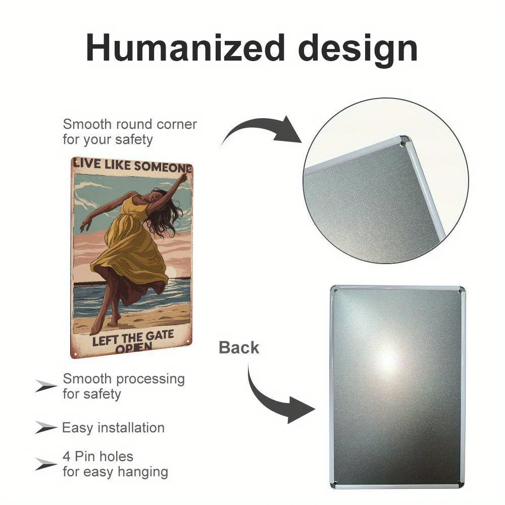 Деревенская пляжная вечеринка, танцующая леди, железное настенное искусство, 8X12 дюймов, потертый металлический плакат для украшения дома и бара для украшения комнаты