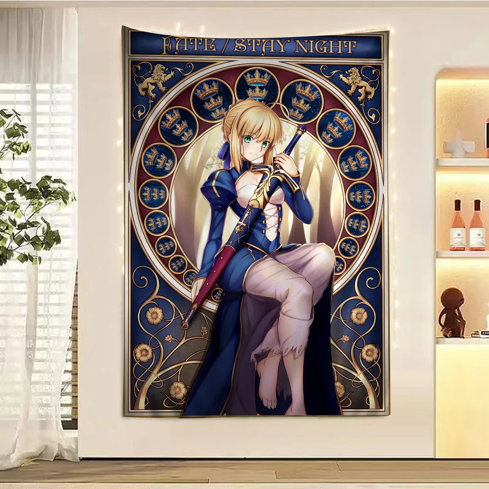 

Fate Stay Night Cartoon Tapestry Art Science Fiction Room Home Decor Art Home Decor