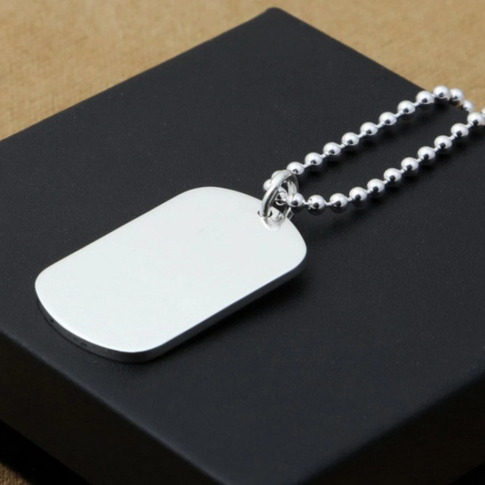 

Soild 999 Sterling Silver Jewelry Metal Stamping Blanks Smooth Simple Pendant For Men And Women Cool Male Jewellery