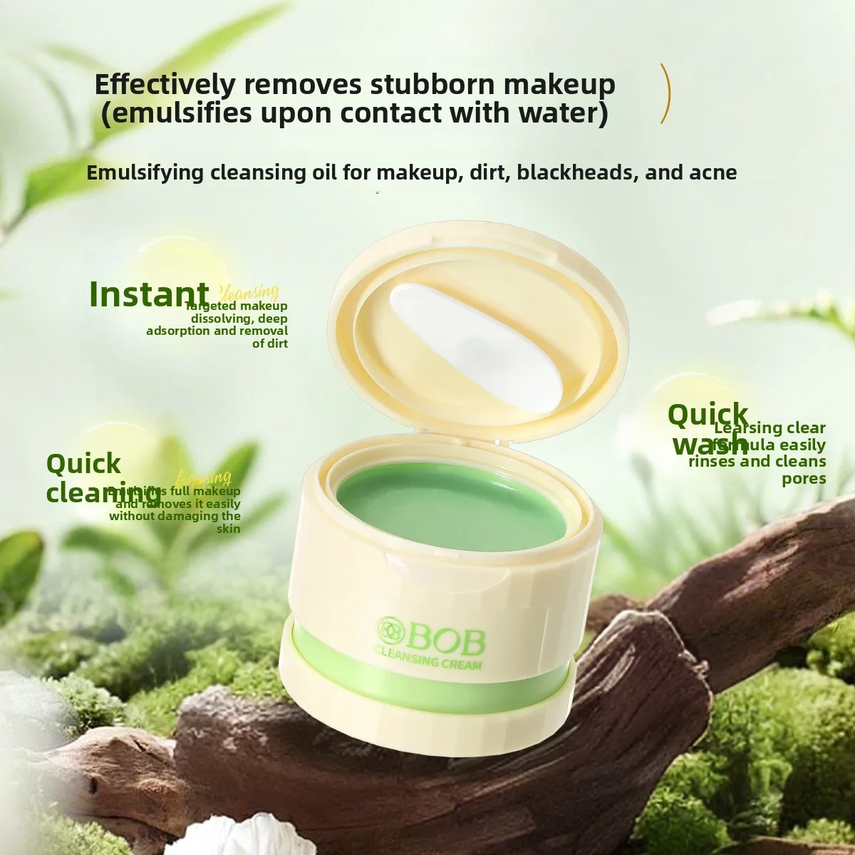 BOB Avocado Cleansing Balm Gentle Non-Irritating Lightweight Moisturizing Deep Clean Face Lip Eye Makeup Remover Women Skin Care
