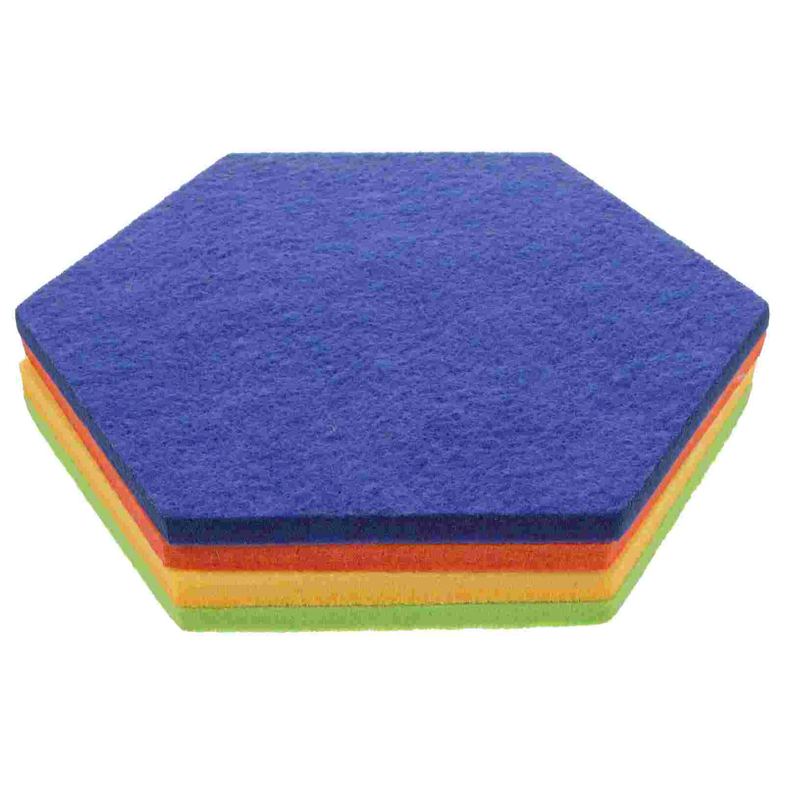 4 Pcs Hexagon Message Board Felt Panel Display Decorate Photo Wall Sticker Home Notice
