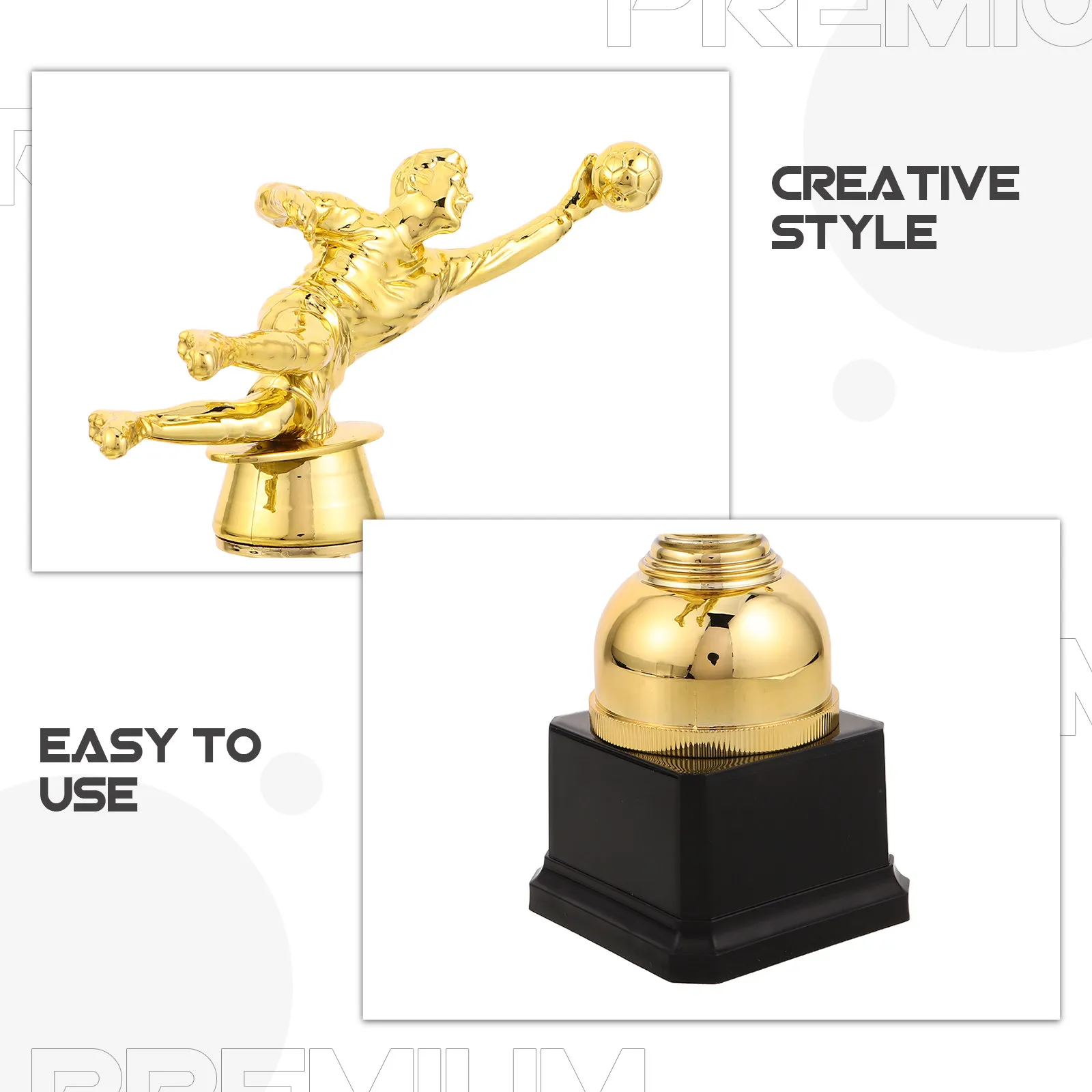 Gold Goalkeeper Trophy Football Sports Award Trophy Soccer Goalie Souvenir Custom Nameplate Soccer Championship