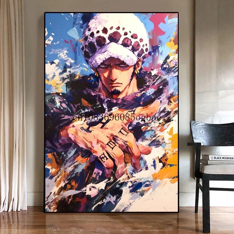 Lukisan Kanvas HD ONE PIECE Trafalgar D. Poster Hukum Air Dekorasi Rumah Anime Seni Dinding Gambar Dekorasi Rumah Hadiah Anak-anak