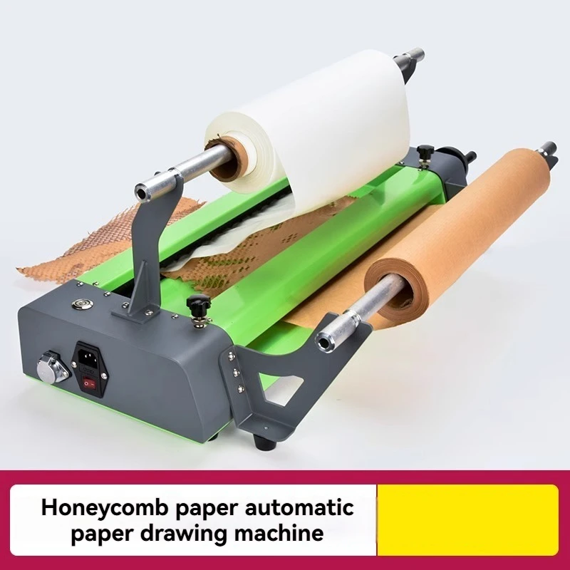 Circular biodegradable paper roll rewinding machine, honeycomb paper packaging machine, glass cushioning paper packaging machine