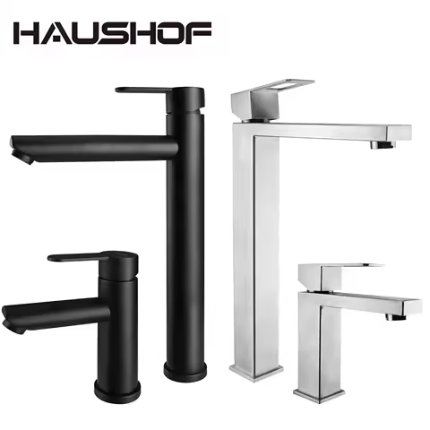 HAUSHOF Basin Faucet Chrome Kitchen Faucet Stainless Steel Kitchen Faucet Faucets Sprayer Kitchen Sink Faucet Deck Mount