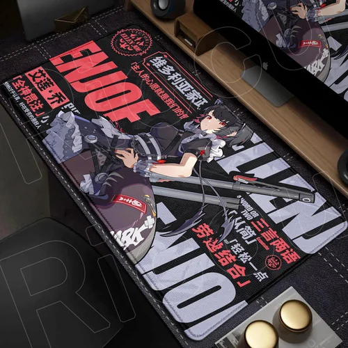 Imagen 2 del producto Alfombrilla de ratón Zenless Zone Zero de 900x400mm para ordenador portátil, alfombrilla de escritorio antideslizante para teclado XXL Anime Girl Hoshimi Miyabi, alfombrilla de goma