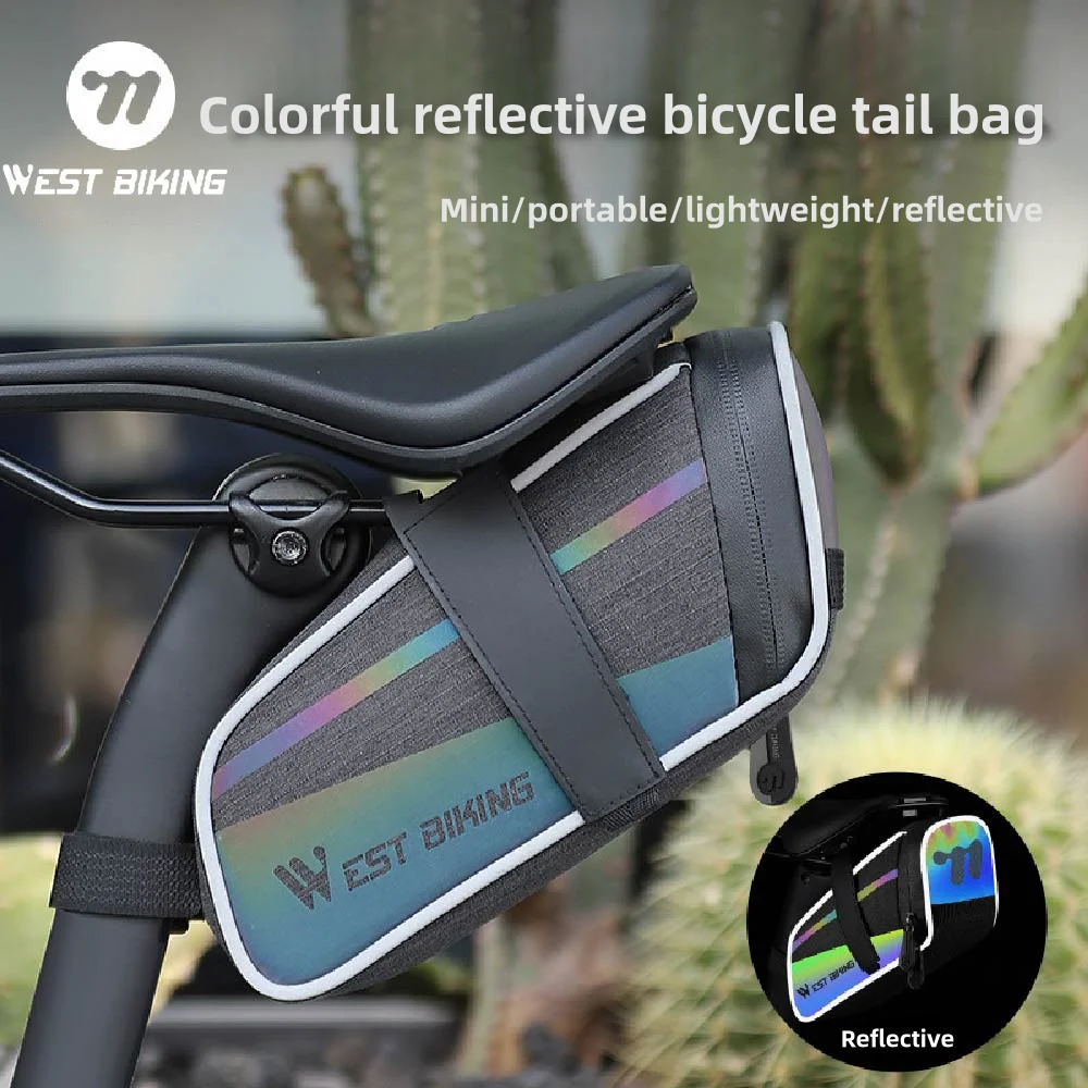 

Красочная светоотражающая сумка для велосипедного седла, сумка для горного велосипеда, сумка для велосипедной подушки, складная сумка для хвоста, сумка для хранения