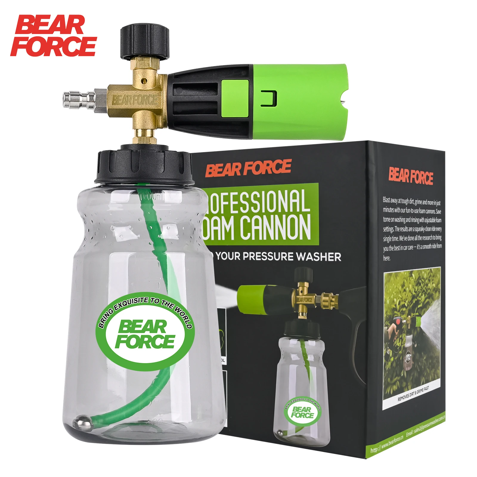 BEAR FORCE Innovative Pressure Washer Foam Cannon Pro+Thicker Foam 3 Times of Life Blaster with One-Click Disassembly Technology