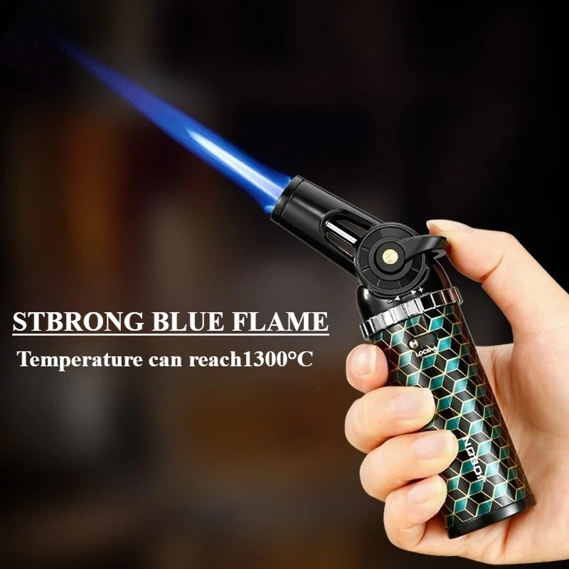 JOBON Foldable Blue Flame Gun Lighter Safety Lock Design Continuous Lighting Flame Adjustment Multi-purpose Use