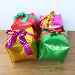 4pcs 22Inch Red Green Christmas Gift Boxes Foil Balloons Xmas Decoration Party Favor Christmas Decoration Present Air Globos
