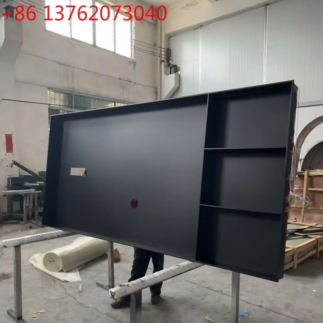 304 stainless steel embedded TV niche, seamless full welding process metal minimalist decorative cabinet