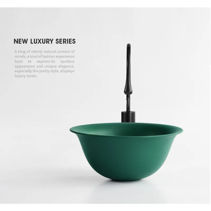 Creative Fashion Art Stage Basin Washbasin Washbasin Ceramic Washbasin Single Basin Round Stage Hand Basin Deep