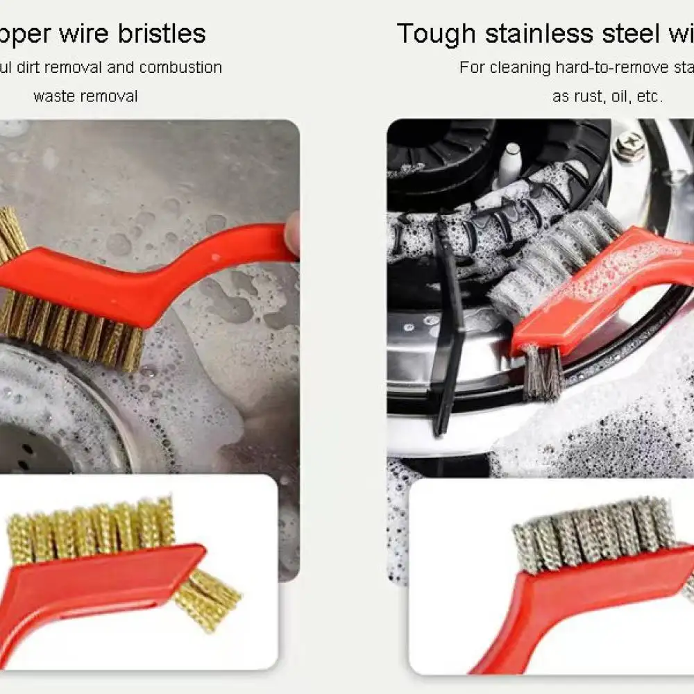 Versatile Double Headed Scrubber Brush For Precise Metalwork Cleaning Removal Of Rust Paint Automotive Parts Detailing