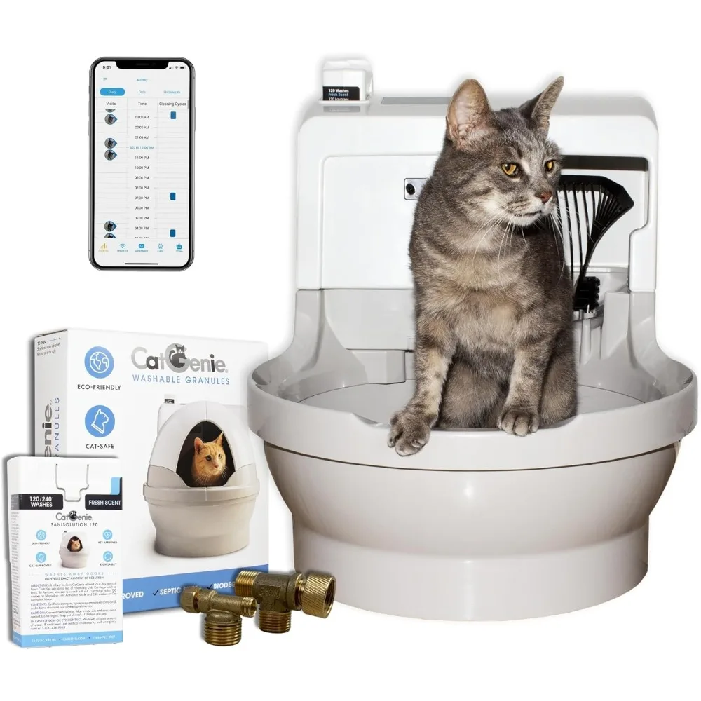 Deluxe Self-Cleaning, Fully-Flushing, Automatic Cat Litter Box-New