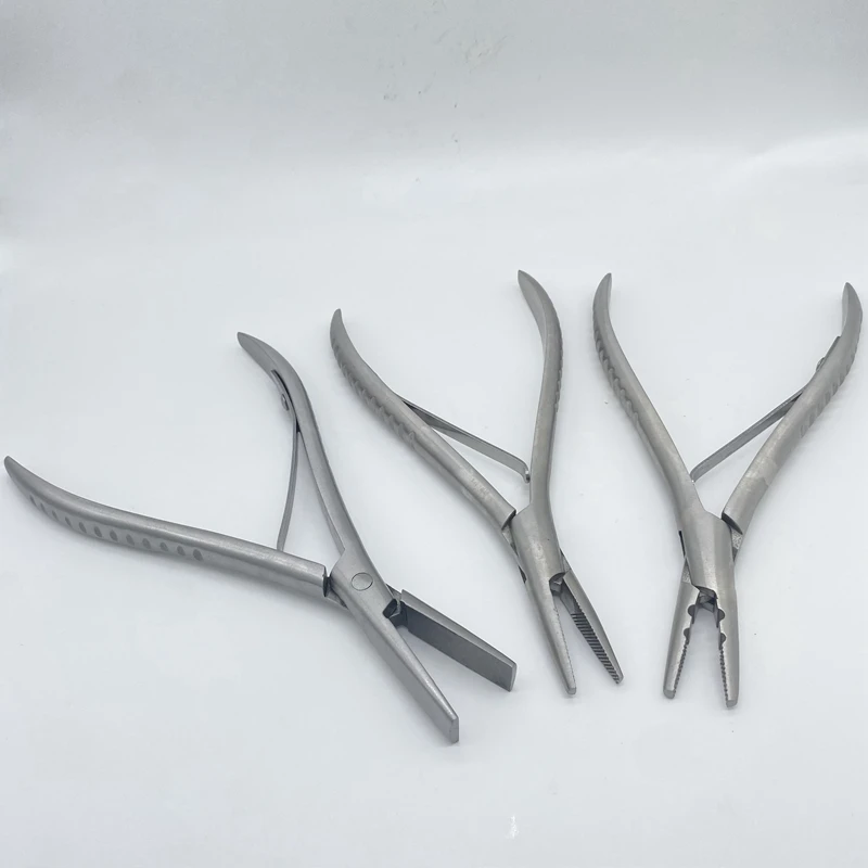 1 PC 7 cal srebrny zacisk ze stali nierdzewnej do przedłużania włosów szczypce z dwoma otworami keratyny do przedłużania włosów s narzędzia do usuwania