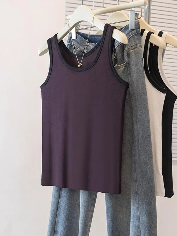 Top Bianco con Spalline da Donna, Abbigliamento Esterno per l'Inizio Autunno, Taglie Forti, Base Versatile per il Lavoro, Casual...