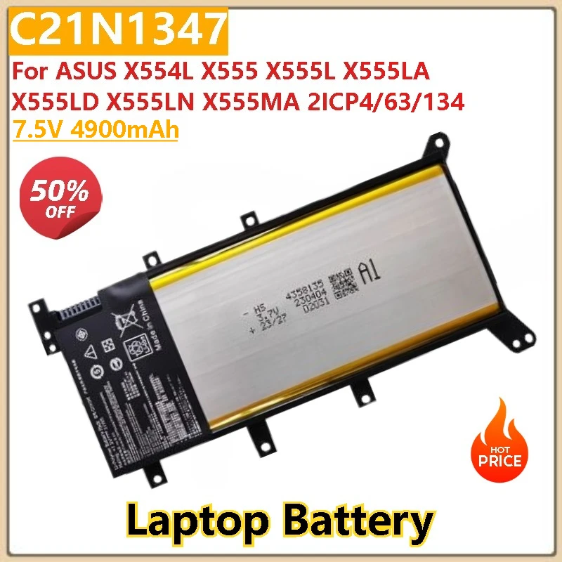 

C21N1347 4900mAh Laptop Battery For ASUS X555LN X555 X555LD X554L X555L X555LB X555LP F555A F555U W519L F555UA High Quality