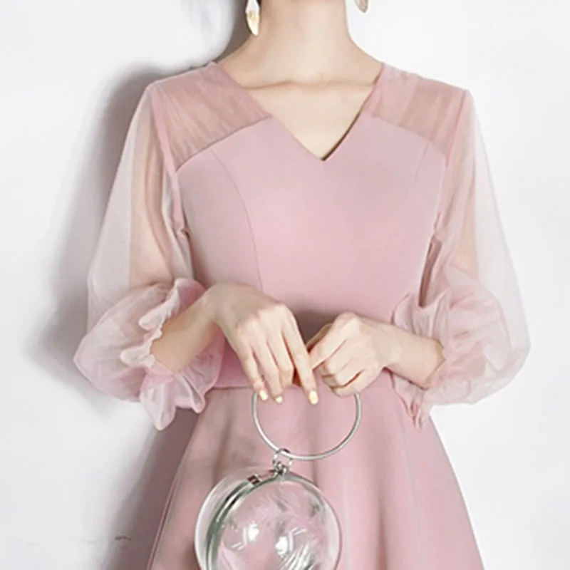 DongCMY Luxury Small Dress Usually Can Wear Banquet Pink Graduation Dress Fairy Noble Party Evening Dress For Special Events