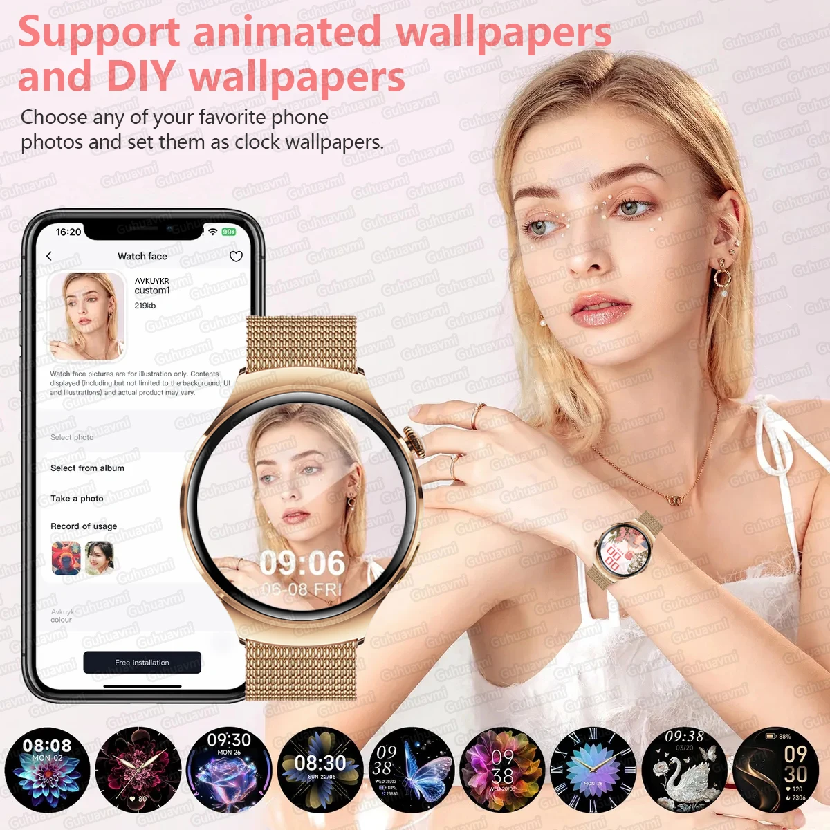 2025 新 Huawei 社腕時計 4 ミニ NFC スマート腕時計女性 360*360 AMOLED HD スクリーン 100 + スポーツモード Bluetooth 通話防水時計