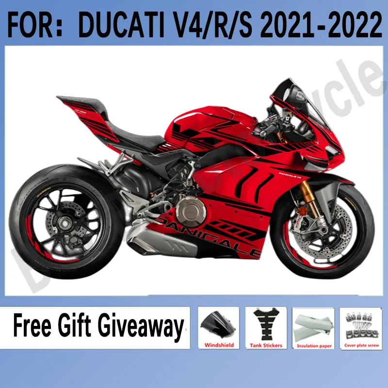 

New ABS Motorcycle Fairings Kit Fit For DUCATI panigale V4 20 21 v4s v4r 2020 2021 Bodywork Full ABS Fairing kit set Red Black