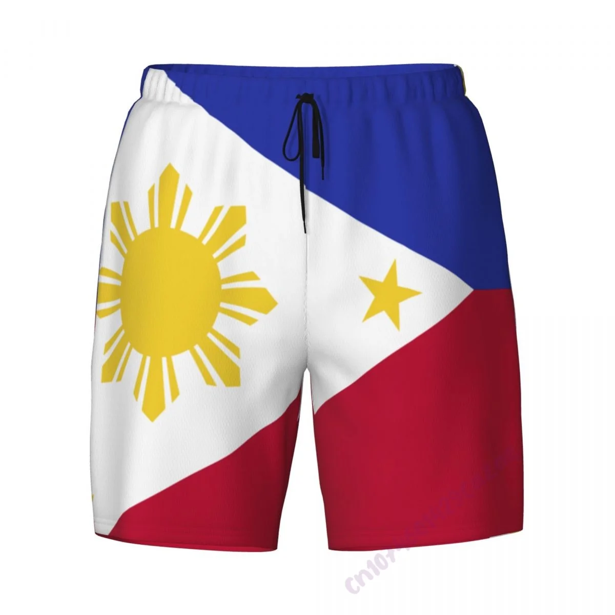 Philippines Flag 3D Mens Swimming Trunks With Compression Liner 2 in 1 Quick-Dry Summer Swim Shorts With Pockets