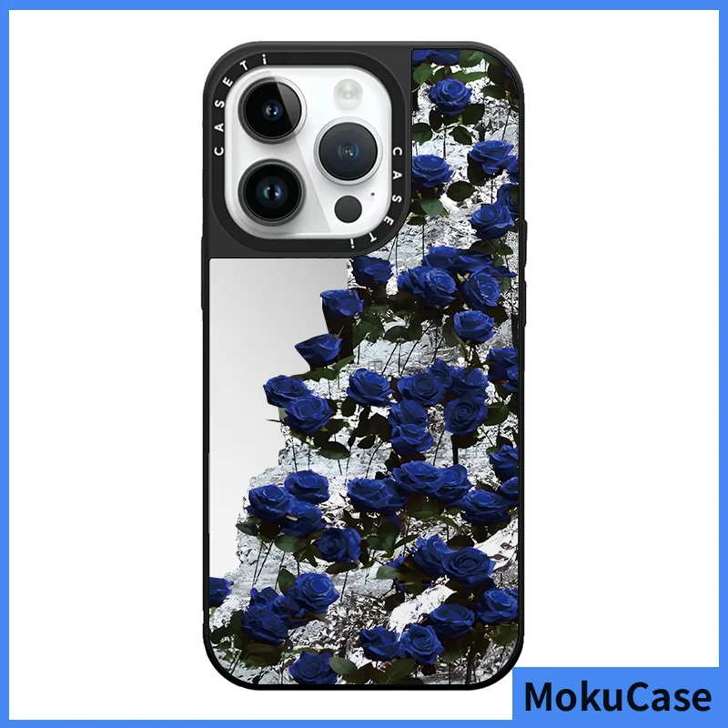 Shockproof Mirror Phone Case For iPhone 13 14 13 12 11 15 Pro Max Full screen glacier cliff blue rose For Case 7+8+ XR XsMax image 5