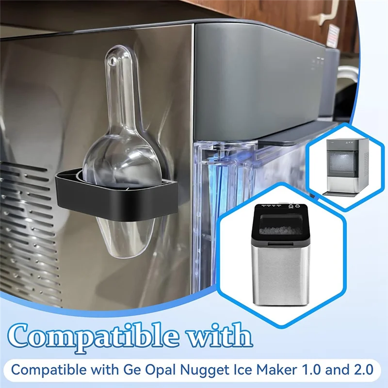 【在庫切れ】GE Opal 2.0 互換アイススクープ 磁気ホルダー付き 9 インチ ステンレススチール ナゲット製氷機用 シルバー