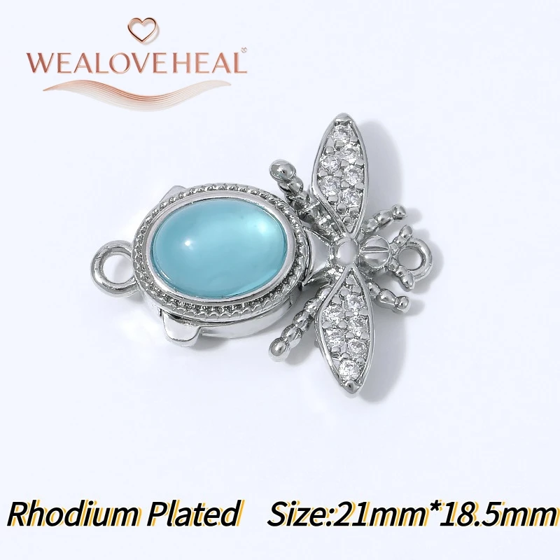 1 Stück 18K vergoldete Messing-Ovalbox mit Magnetverschluss und Mikro-Pavé-Zirkonia mit Edelstein für DIY-Halsketten, Armbänder und Schmuckherstellung – Detail 24