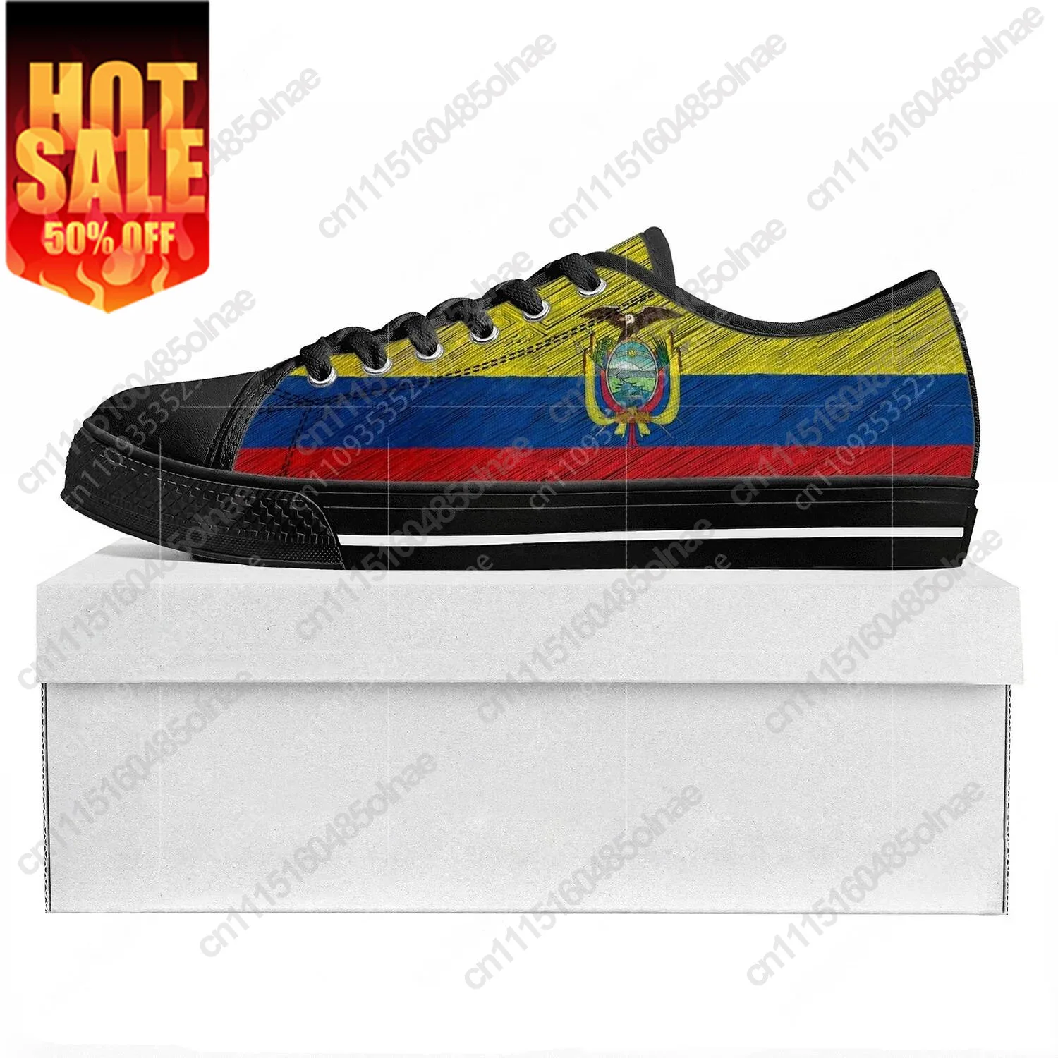 Flag Low Top High Quality Sneakers Mens Womens Teenager Canvas Sneaker Ecuador Prode Casual Couple Shoes Custom Shoe