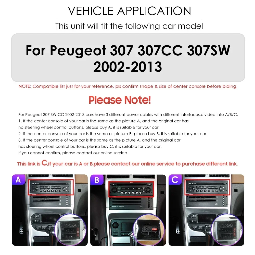 8G+128G AI Voice Carplay 4G-LTE Autoradio for Peugeot 307 SW 307CC 307SW 2002 - 2013 Car Radio 2 Din Android Auto Multimedia GPS